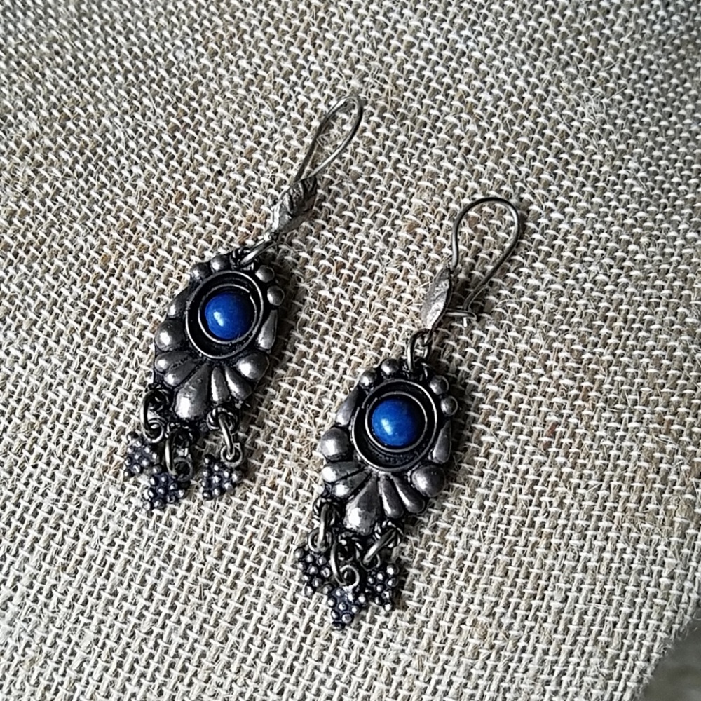 BURAK • Semiprecious (Lapis?) Stone Earrings